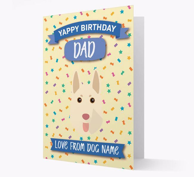 Personalized Card 'Yappy Birthday Dad' with {breedCommonName} Icon